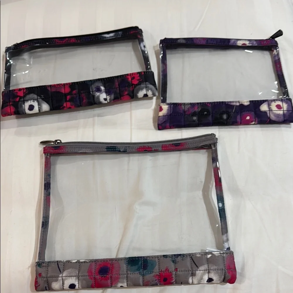 Lug Transparent Clear Envelope Floral Pouch Trio